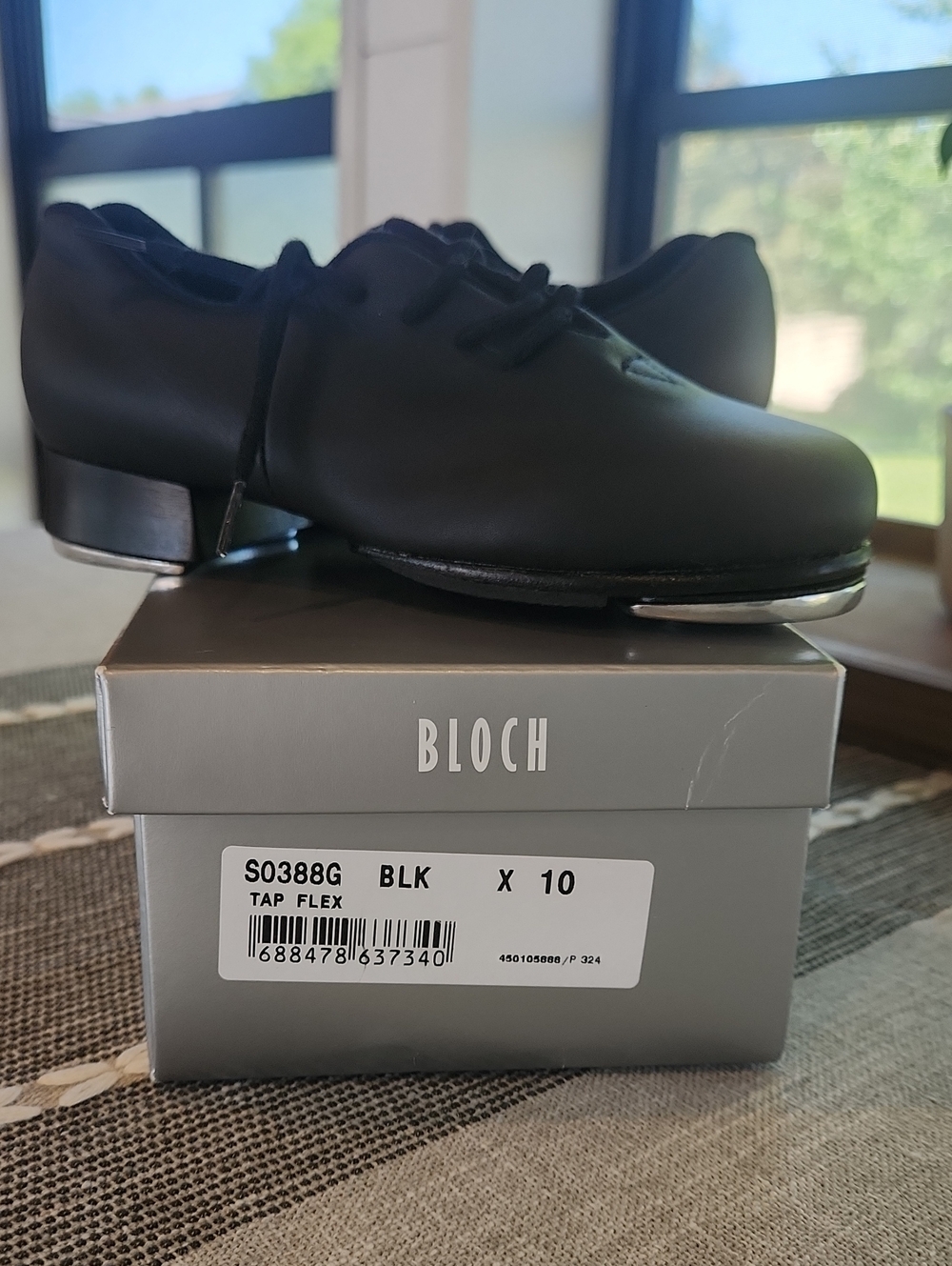 Little Kids Bloch Black Tap Flex Lace-Up Oxfords